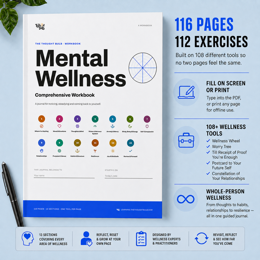 Mental Wellness Workbook | A Journal to Notice, Steady & Come Back to Yourself